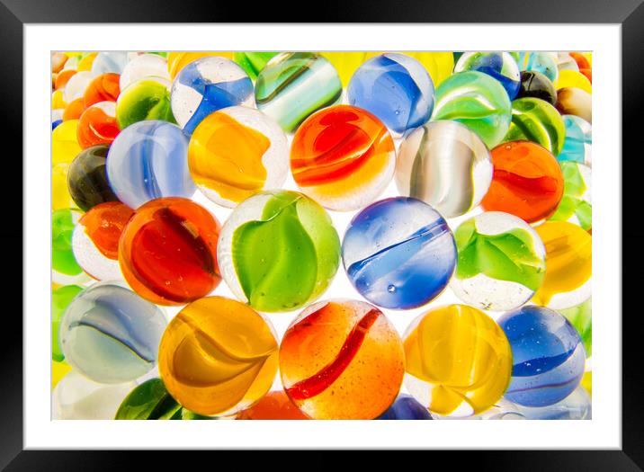 Marbles Up Close Framed Mounted Print by Jim Hughes