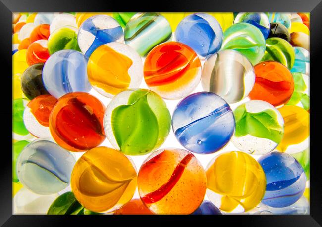 Marbles Up Close Framed Print by Jim Hughes