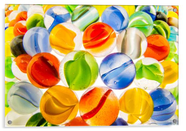 Marbles Up Close Acrylic by Jim Hughes