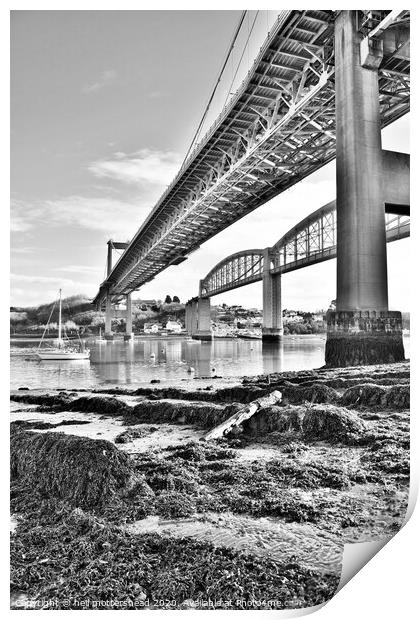 Tamar Bridges, Saltash. Print by Neil Mottershead