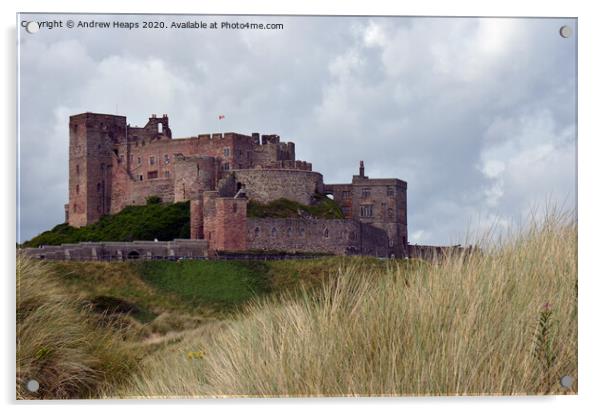 Bamburgh castle  Acrylic by Andrew Heaps