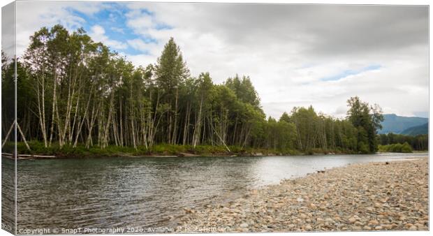 The Kitimat River in British Columbia, Canada, on a summers day Canvas Print by SnapT Photography