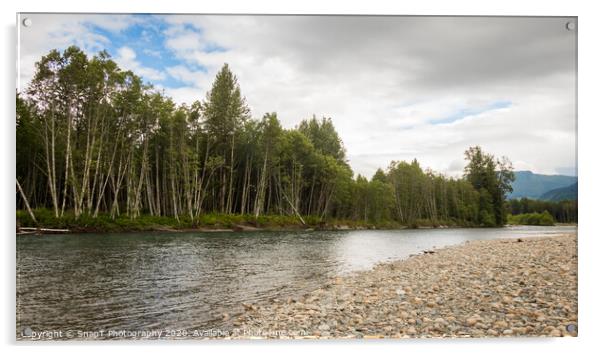 The Kitimat River in British Columbia, Canada, on a summers day Acrylic by SnapT Photography