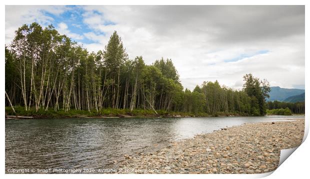 The Kitimat River in British Columbia, Canada, on a summers day Print by SnapT Photography