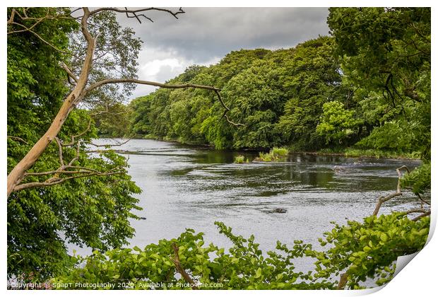 A view of a river through a gap in trees in summer Print by SnapT Photography