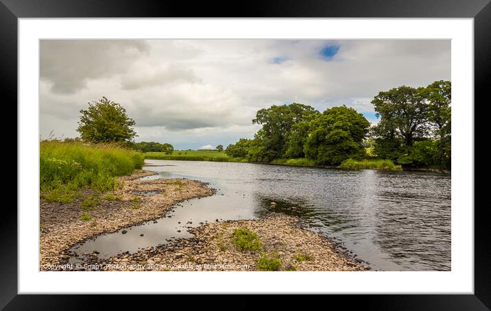 A gravel bar and low water on a lowland Scottish r Framed Mounted Print by SnapT Photography