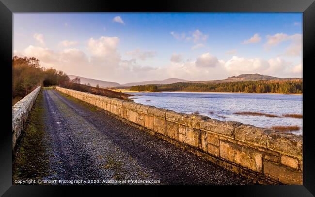 The old Stroan Viaduct at Loch Sroan at sunset in  Framed Print by SnapT Photography