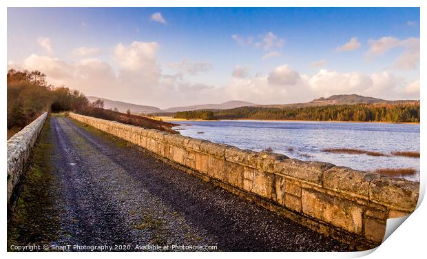 The old Stroan Viaduct at Loch Sroan at sunset in  Print by SnapT Photography