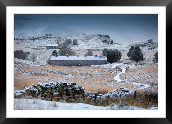 A Winter scene at Penwyllt Framed Mounted Print by Leighton Collins