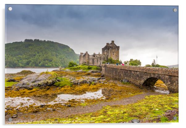 Stormy evening clouds over Eilean Donan Castle in the Scottish Highlands Acrylic by SnapT Photography