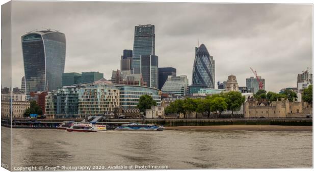 Cityscape of the Skyscrapers in the city of London financial district Canvas Print by SnapT Photography
