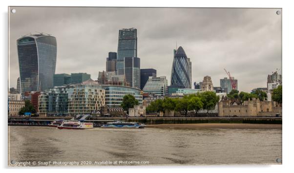 Cityscape of the Skyscrapers in the city of London financial district Acrylic by SnapT Photography