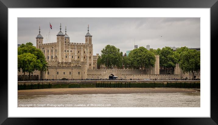 The Tower of London and River Thames on a cloudy summers day Framed Mounted Print by SnapT Photography