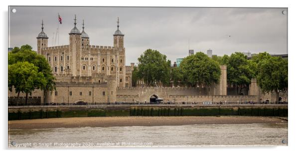 The Tower of London and River Thames on a cloudy summers day Acrylic by SnapT Photography