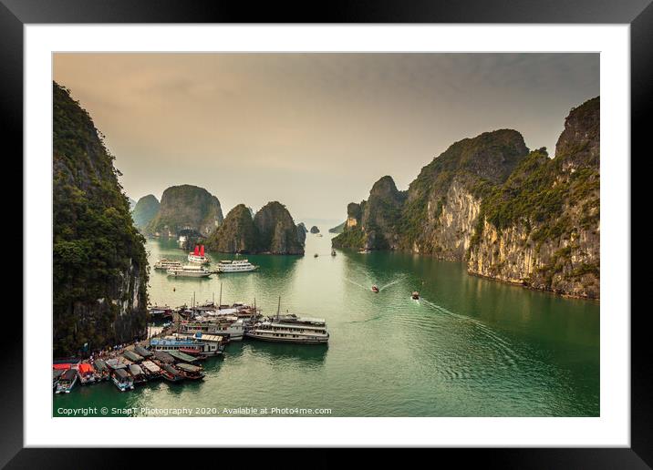 A beautiful view of Ha Long Bay in afternoon Framed Mounted Print by SnapT Photography