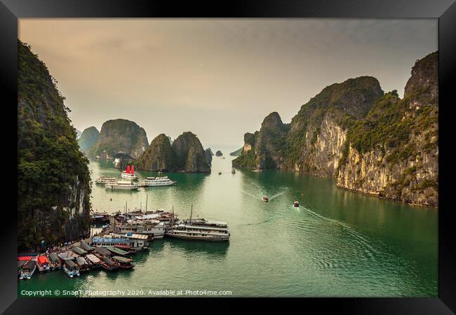A beautiful view of Ha Long Bay in afternoon Framed Print by SnapT Photography