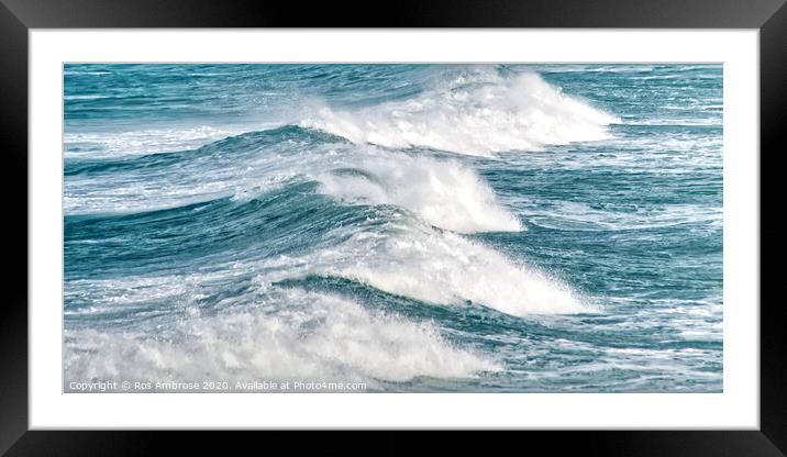 Waves Framed Mounted Print by Ros Ambrose
