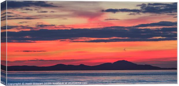 Sunset Over The Llyn Peninsula, North Wales Canvas Print by Heidi Stewart