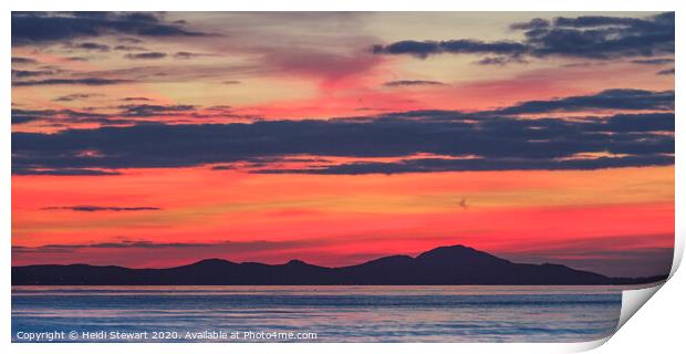 Sunset Over The Llyn Peninsula, North Wales Print by Heidi Stewart