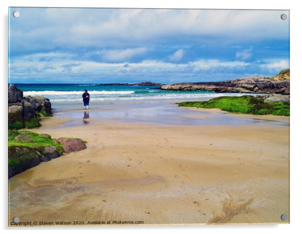 At Mullaghderg Strand II Acrylic by Steven Watson