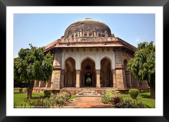 Sikandar Lodi Tomb Gardens New Delhi India Framed Mounted Print by William Perry