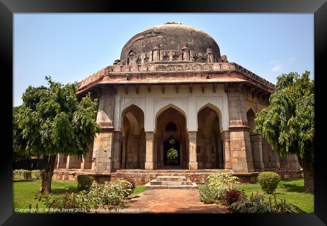 Sikandar Lodi Tomb Gardens New Delhi India Framed Print by William Perry