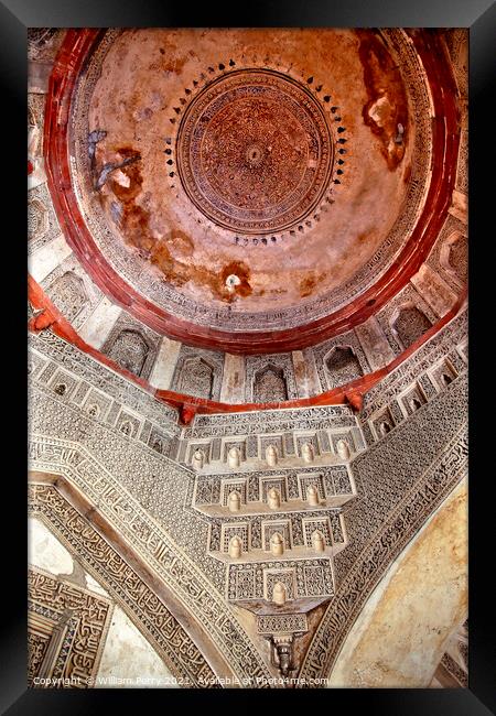 Decorations Dome Inside Sheesh Shish Gumbad Tomb Lodi Gardens Ne Framed Print by William Perry