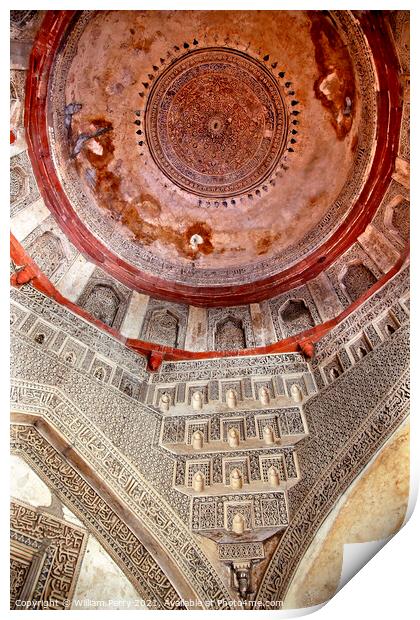 Decorations Dome Inside Sheesh Shish Gumbad Tomb Lodi Gardens Ne Print by William Perry