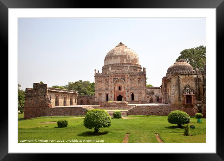 Bara Gumbad Tomb Lodi Gardens New Delhi India Framed Mounted Print by William Perry