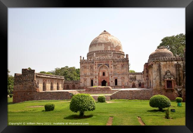 Bara Gumbad Tomb Lodi Gardens New Delhi India Framed Print by William Perry
