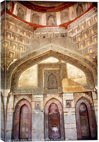 Decorations Inside Sheesh Shish Gumbad Tomb Lodi Gardens New Del Canvas Print by William Perry