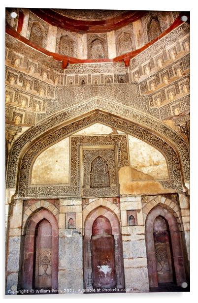 Decorations Inside Sheesh Shish Gumbad Tomb Lodi Gardens New Del Acrylic by William Perry