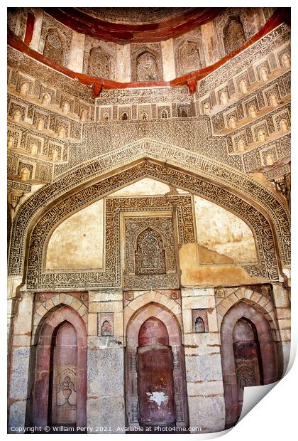 Decorations Inside Sheesh Shish Gumbad Tomb Lodi Gardens New Del Print by William Perry