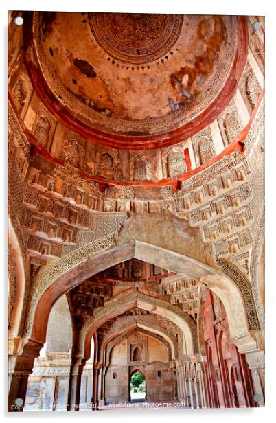 Decorations Inside Sheesh Shish Gumbad Tomb Lodi Gardens New Del Acrylic by William Perry