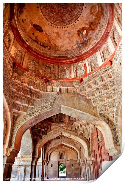 Decorations Inside Sheesh Shish Gumbad Tomb Lodi Gardens New Del Print by William Perry