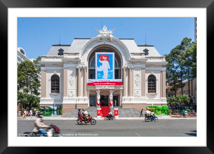 The Saigon Municipal Opera House. Framed Mounted Print by Kevin Hellon