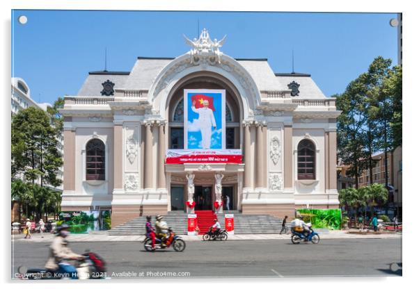 The Saigon Municipal Opera House. Acrylic by Kevin Hellon