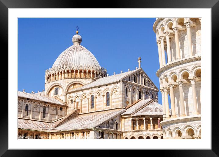 Leaning Tower and the Duomo - Pisa Framed Mounted Print by Laszlo Konya