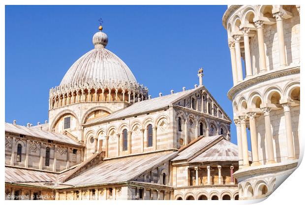 Leaning Tower and the Duomo - Pisa Print by Laszlo Konya