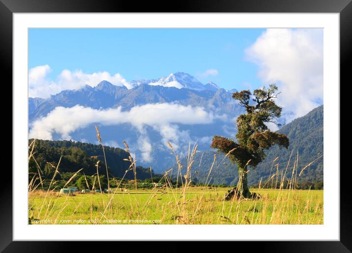 Mount Cook from the west Framed Mounted Print by Kevin Hellon