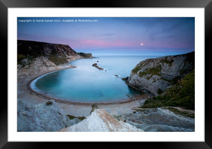 Moon over Man O'War Bay Framed Mounted Print by Derek Daniel