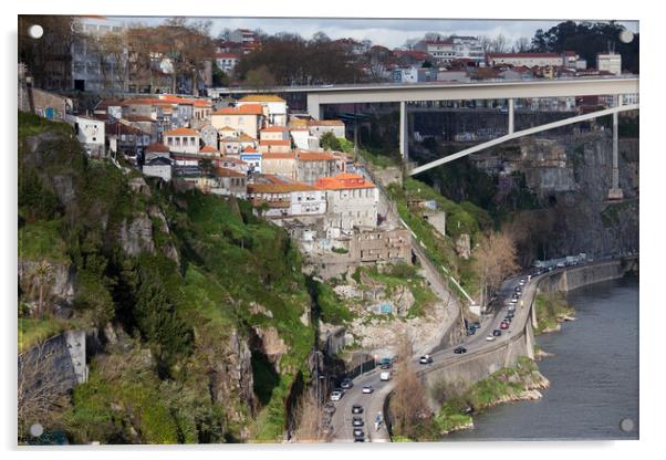 City of Porto in Portugal Acrylic by Artur Bogacki
