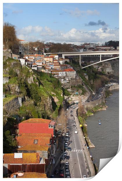 City of Porto in Portugal along Douro River Print by Artur Bogacki