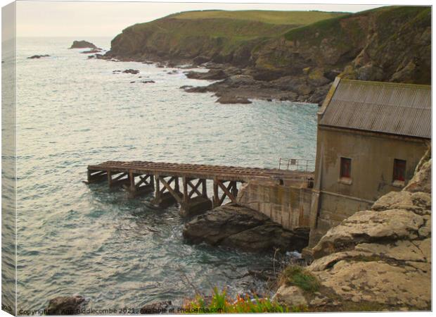 The old lifeboat station on the lizard peninsular  Canvas Print by Ann Biddlecombe