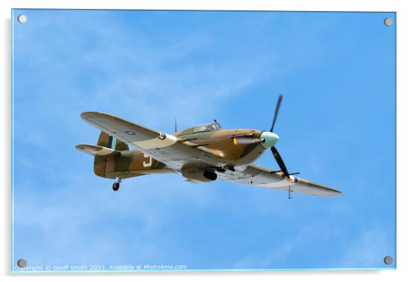 Hawker Hurricane Aircraft Acrylic by Geoff Smith