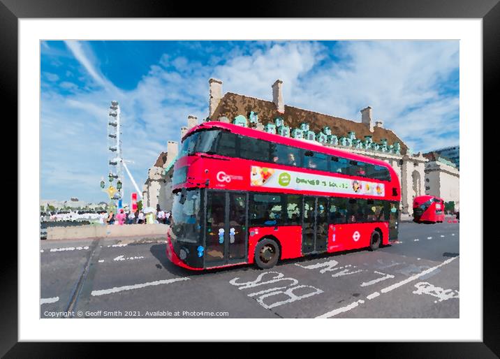 Routemaster Bus in London - Painterly Framed Mounted Print by Geoff Smith
