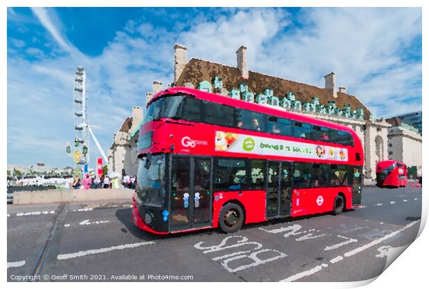 Routemaster Bus in London - Painterly Print by Geoff Smith