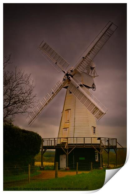 Majestic Kentish Windmill Print by Jeremy Sage