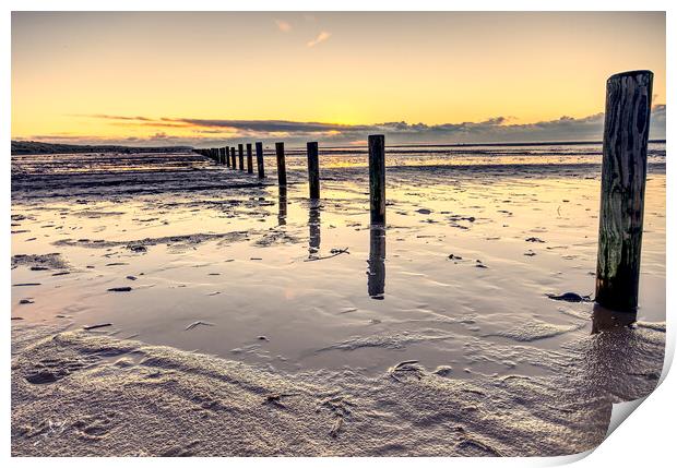 Late Afternoon Light On Ainsdale Beach Print by Ian Homewood