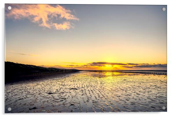 Ainsdale Beach Sunset Acrylic by Ian Homewood